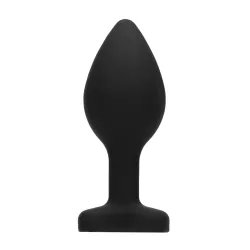 Ouch! Plug Bijou Anal silicone Heart Noir 6 x 2.8 cm